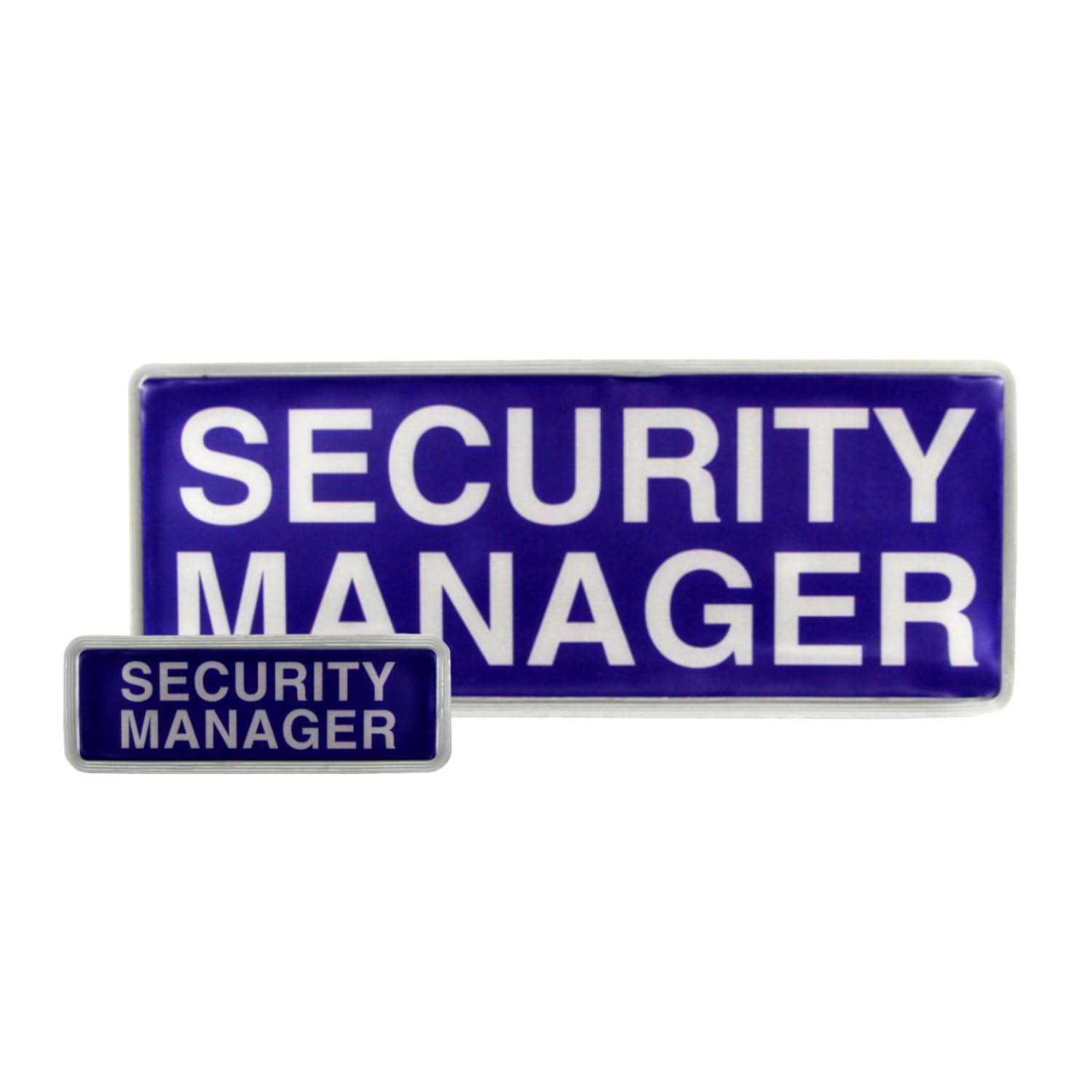 L-MAX Reflective Large Security Manager Badge with Hook and Loop Patch (Hook Only) (Blue, Set)