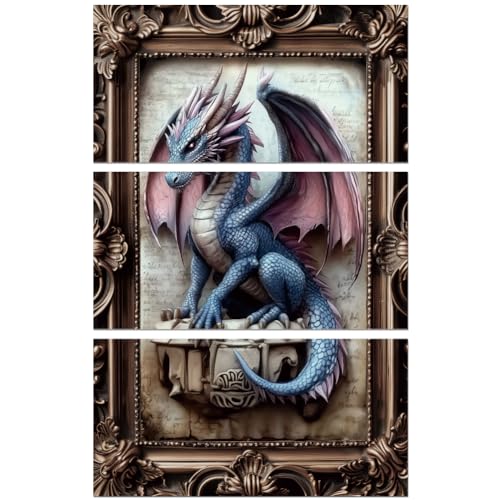 Peacoblue Rub on Transfer Decals for Furniture Crafts Decor Vintage Dragon 6"x12"