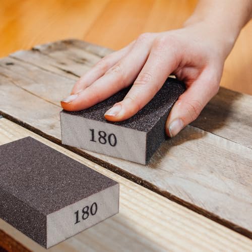 Image of Romeda 8-Pack Sandpaper Block, 180 Grits Washable and Reusable Handmade Sanding Sponge, Drywall Sandpaper Blocks for Wooden Drywall Sheetrock and Metal Glazing