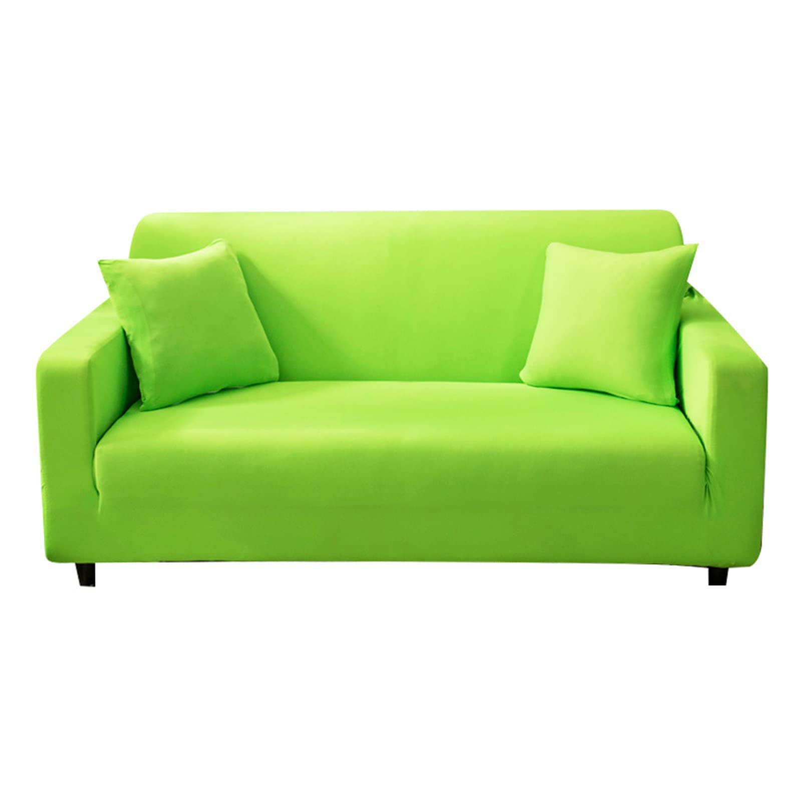 Housse de canapé universelle 2 places vert pour protection de fauteuil inclinable antidérapante