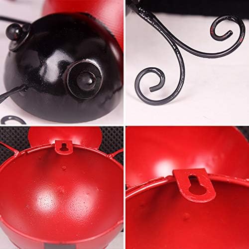 Metal Garden Wall Art Decorative Cute Ladybugs 4 PCS Live Lady Bugs Garden Decorations Outdoor Clearance Fence Yard Art Iron Yard Decorations Ladybug for Path, Lawn, Patio, Backyard