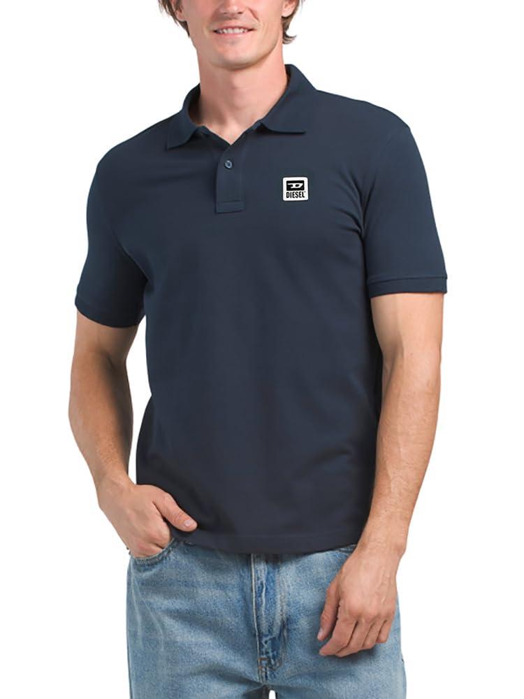 Diesel - Męska koszulka polo Slim Fit z logo Stretch Cotton Pique - T-Smith 250104