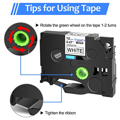 Superink 10 Pack Compatible For Brother Tz Tze231 Tze-231 Tz-231 Black On White Laminated Label Tape For Pt-D210 Pt-H100 Ptd400Ad Pt-P700 Ptd600 Pt-1230Pc P-Touch Label Maker 12Mm (1/2'')X 8M (26.2Ft) #TOP1
