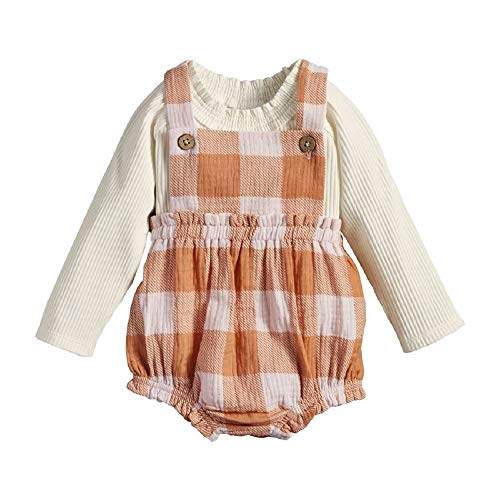 Image of Mud Pie baby-girls Check Bubble and Ruffle Shirt
