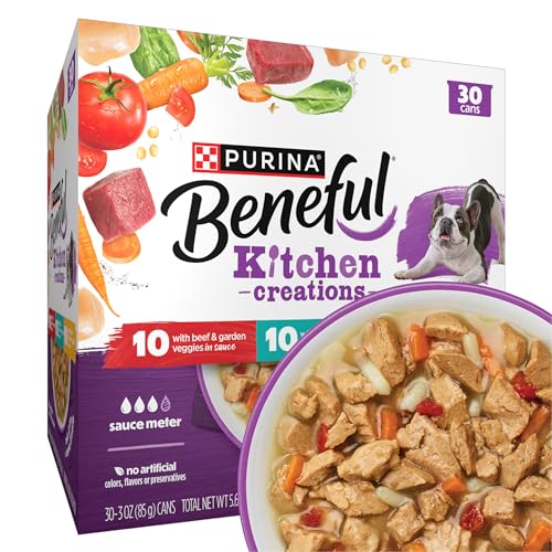 Purina Beneful Kitchen Creations With Beef, Chicken, or Lamb Wet Dog Food Variety Pack - (Pack of 30) 3 oz. Cans