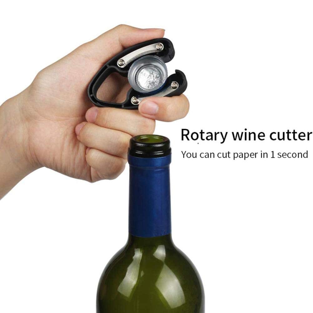 Cortador de Papel de Aluminio para Botellas de Vino, 2 Unidades, Acero Inoxidable, de Doble Cuchilla, Accesorio Ergonómico para Amantes del Vino