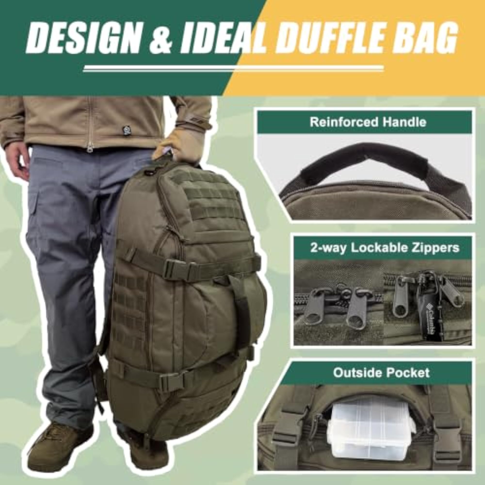 Large Travel Gym Duffle Bag for Outdoor Sports