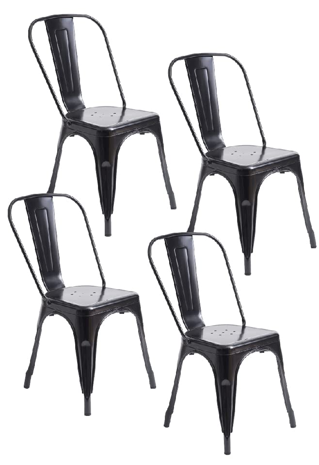 MOBLÜX DECO Set 4 Sillas para Comedor Metalica Modelo Tolix...