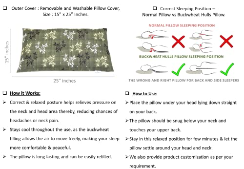 Image of Buckwheat Hulls Pillow |Pillow for Neck Pain | Shoulder Pain | Back Pain | Other Sleeping Problem (Deep Forest Green)