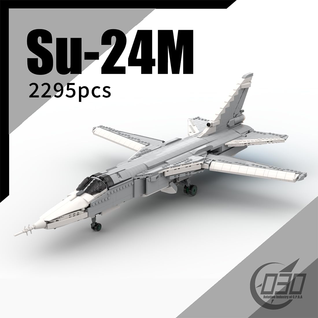Su-24M “Fencer” Tactical Bomber Building Block Set, 2295 PCS Military Aircraft Model with Variable-Sweep Wings, Dual Cockpit & Weapon Accessories, Gift for Adults & Fathers Day