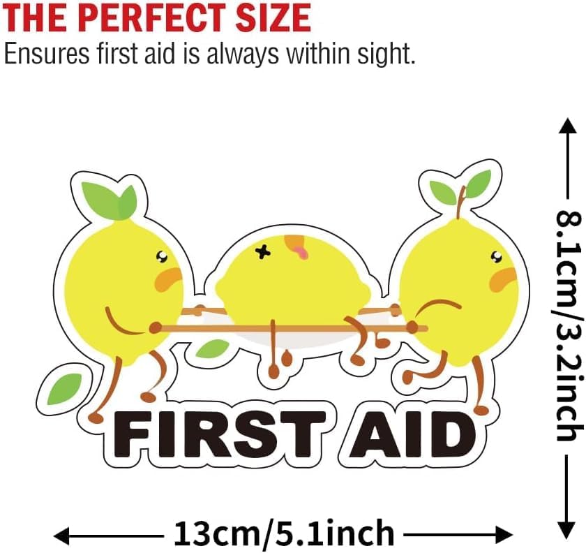 Cute Lemon First Aid Decals & Stickers (4-Pack), 4 Inches – Strong Adhesive, Durable, Waterproof – Perfect for First Aid Boxes, Emergency Kits, Medical Supplies image 4