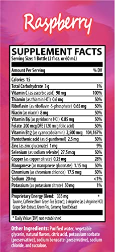 Zipfizz 2Oz Energy Shot - Raspberry Flavor | Hydrating Electrolyte Drinks W/Liquid B12, Caffeine, Ginseng, And Vitamins | Low Carb, Gluten Free, Sugar Free Energy Drink (6 Pack) #TOP1