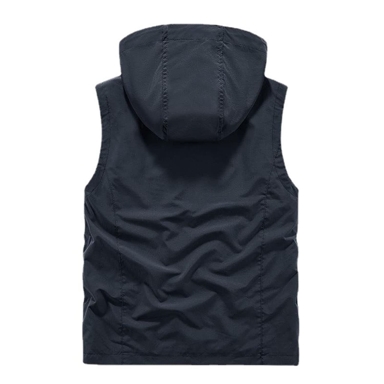 Chaleco De Hombre Sin Mangas con Capucha Chaqueta Casual Multi-Bolsillo Práctico Chaleco Fotografía Al Aire Libre Viajes Pesca Chaleco