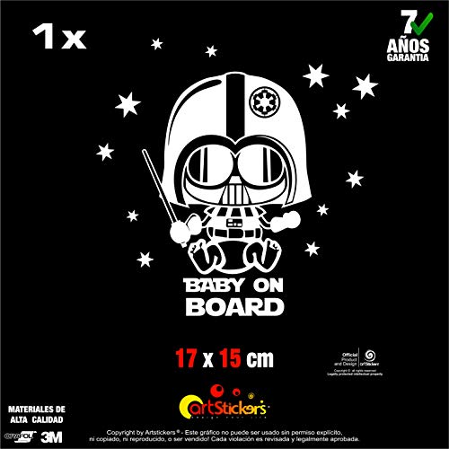 Artstickers Pegatina Baby on Board Darth Vader, Pegatina Bebe a Bordo. Color...