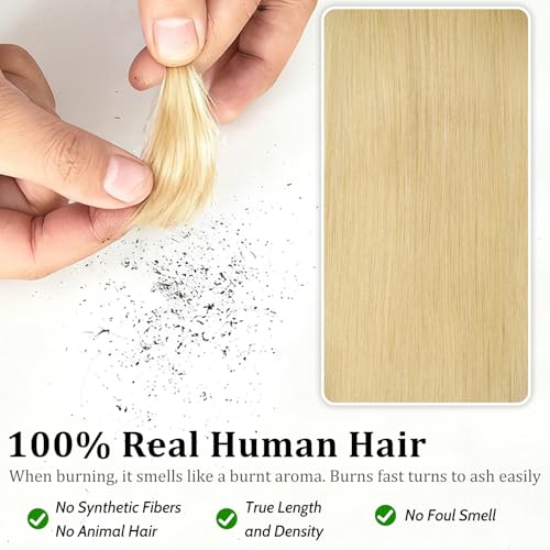 Image of Ombre Blonde Bob Wig with Dark Roots Body Wave Wigs 20IN 200% Density | 13*4 UHD Lace Front Human Hair Wigs Ash Blonde Wave Wigs 100% Brazilian Remy Human Hair Double Drawn 613 Blonde Wig for Women