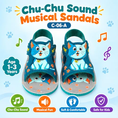 Image of Coolz Kids Chu-Chu Sound Musical Sandals C-06-A for Baby Boys and Girls Age 1-3 Years