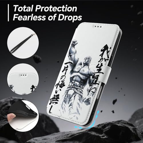 iPhone17 Air用ケース 手帳型 北斗の拳 アイフォン17 Air用ケース 財布型 スマホケース PUレザー おしゃれ カード収納 スタンド機能 携帯カバー 耐衝撃 2025年新型