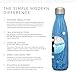 Simple Modern 9 Ounce Wave Water Bottle - Vacuum Insulated Stainless Steel Flask - Double Wall - Leakproof Kids Pattern: Aqua Rain