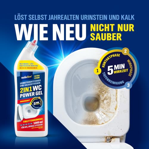 WoldoClean 2in1 Urinsteinentferner extra stark Gel 1L - Urin Kalk Toilette – Ansicht 5