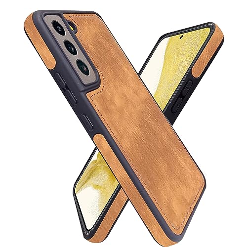 Image of A rtistque Premium Pu Leather Back Cover Case for Samsung Galaxy S22 5G | Drop Protection | Raised Camera Edges - Brown
