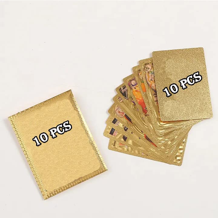 Image of VARIYA ENTERPRISE New Playing Cards | 10 Pcs Gold Foil Card | Assorted Cards TCG Deck Box | V Series Cards Vmax GX Rare Golden Cards and Common-Rare Mystery Card | Best Gift for Kids