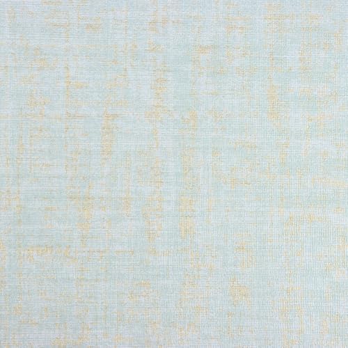 VEELIKE Papel tapiz de tela de hierba azul dorado para despegar y pegar, papel tapiz texturizado de tela de lino azul de 15.7 x 118 pulgadas, autoadhesivo, extraíble, papel de contacto azul para
