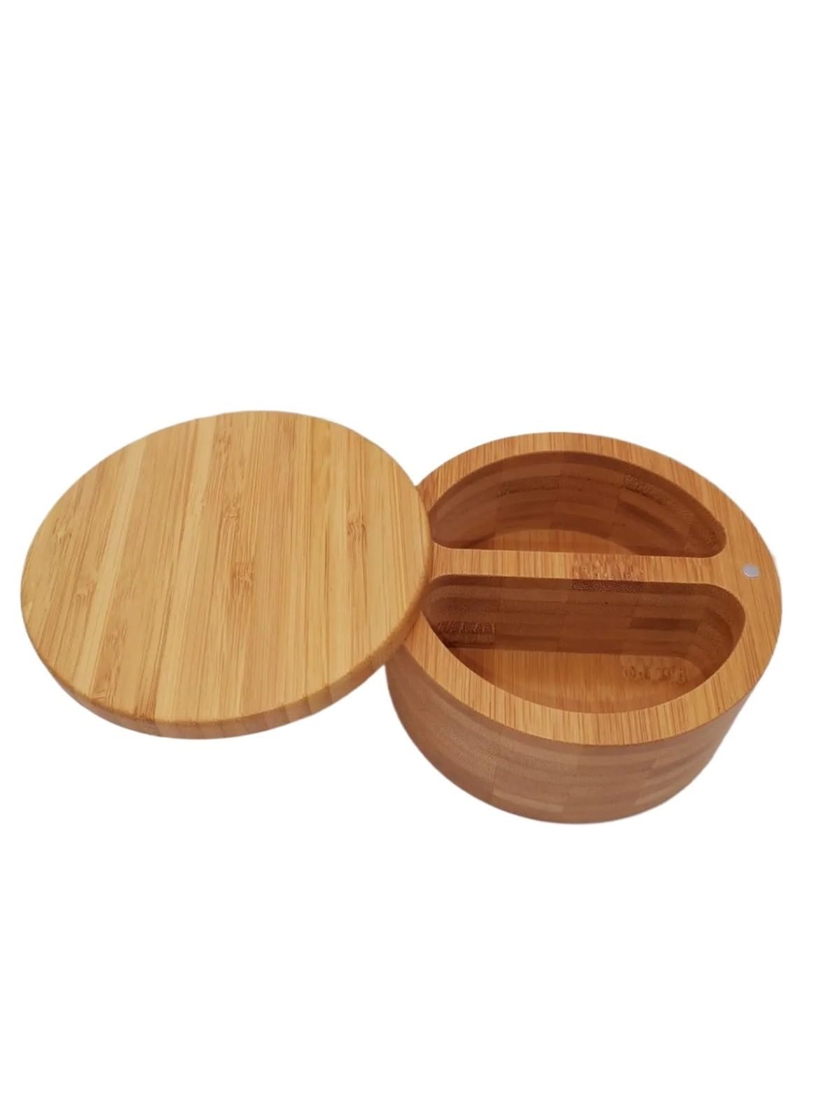 UBOHUZ 2Pcs Salt Cellar Kitchen Box with Swivel Magnetic Closure Lid Round Container to Storage Pepper Spice for Salt Sugar Spice Pepper(Big without spoon A)