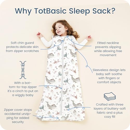 Image of Toddler Sleep Sack 2t-3t-4t, 1.0 TOG Sleep Sack with Sleeveless, Cozy Premium Baby Wearable Blanket with 2-Way Safe Zipper All Season Sleeping Bags, 1-Pack