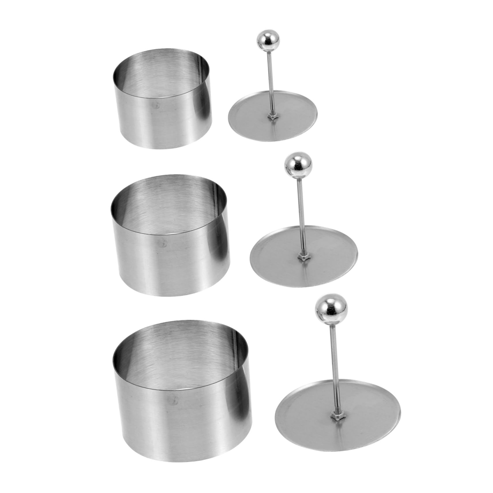 Cabilock 3 Sets Round Stainless Steel Cold Dish Molds Shaper for Pastries Rice Balls and Desserts Elegant Design for Beautiful Cold Dish Presentation