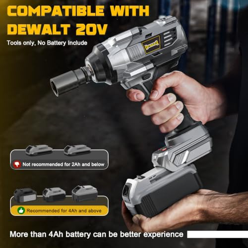 Image of DIYtoolifz 1500Nm Cordless Impact Wrench 1 /2 inch Compatible with Dewalt 20V