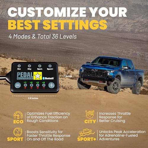 PEDAL COMMANDER for Chevrolet Silverado (2019+) Throttle Controller (Fits: (4th Gen) 1500, 2500, 3500, LT, LTZ, RST, WT, High Country) (2.7L 3.0L 4.3L 5.3L) EcoTec3 Vortec Duramax V6 V8 - PC77