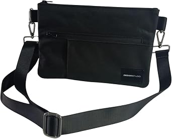 DESIGNSTUDIO Organizer Sling  anta - Su  tici Polyester Kuma  Klasik  apraz G s ve Omuz  antas , Fonksiyonel  ok Ama l  G nl k Seyahat El  antas , Siyah