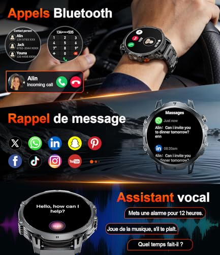 Smartwatch avec Moniteur de Fréquence Cardiaque et Analyse du Sommeil Profond