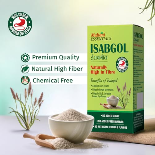 Image of Multani Essentials Isabgol (50gm) | Gut Health And Irritable Bowel Syndrome | Chemical Free | No Added Sugar Or Artificial Flavour | 100% Isabgol | Bowel Movement | Digestion & Gut Health