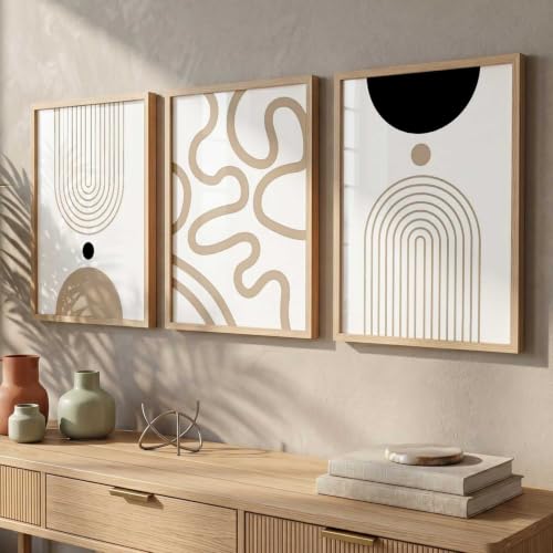 Image of kotart Boho Art Home Decoration Paintings With Frame For Living Room Bed Room Hotel Wall Decor Digital Reprint Set of 3 (10X13 inch)