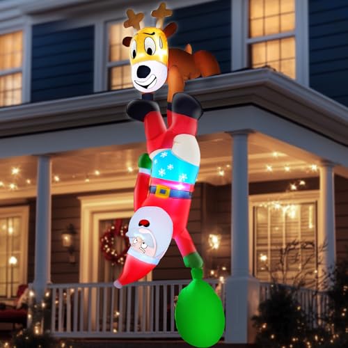 If you're looking for something that truly shines, this hilarious 8ft reindeer and Santa climbing duo is sure to be a showstopper!