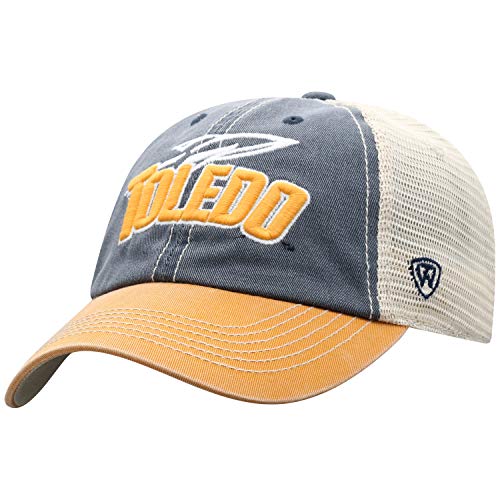 Top of the World Toledo Rockets Men's Relaxed Fit Adjustable Mesh Offroad Hat Team Color Icon, Adjustable
