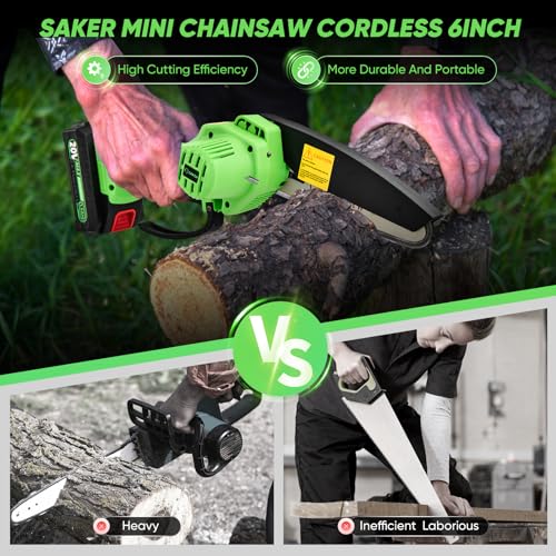 Saker 6-Inch Cordless Mini Chainsaw Portable Pruner