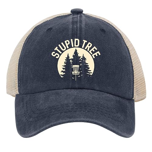 Disc Golf Accessories Hats for Mens Gifts for Christmas Funny Trucker Hats Stupid Tree