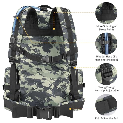 Image of CVLIFE Tactical Backpack Military Army Rucksack for Men Women 60L Large Survival 3 Day Bug Out Pack Detachable Molle Bag (Shadowstand)