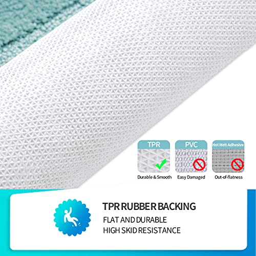 SiliPacks Bathroom Rugs 20"x32" Non-Slip Microfiber Carpet, Machine Washable Quick Dry Bath Mats for Bathroom, Bedroom and Kithchen -Turquoise - Image 4