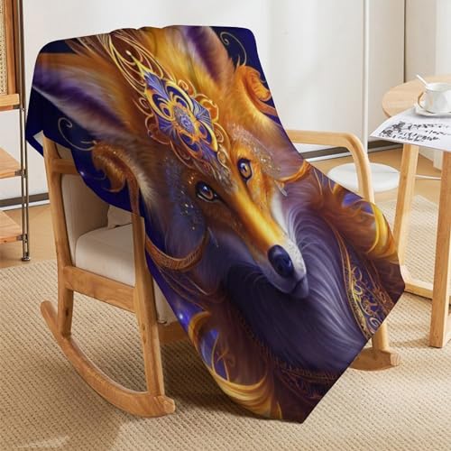 Couverture loup en flannel douce et chaude pour lit et canapé de 130x150 cm