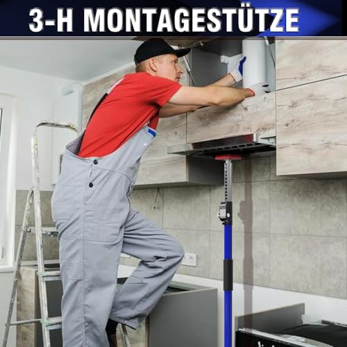 3-H 2X Türspanner Zargenspanner, Teleskopstütze 75-133cm bis 50kg (Blau) – Ansicht 4