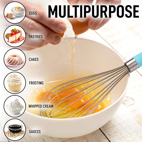 Zulay Kitchen Z-BLLN-WHSK-LGHT-BLU-HNDL Zulay 12-Inch Stainless Steel Whisk thumb #4