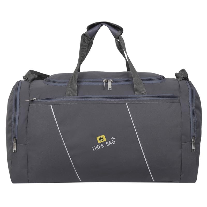 Travel Duffle Bag with Separate Shoe/Laundry Compartment for Men & Women Grey-picture-45