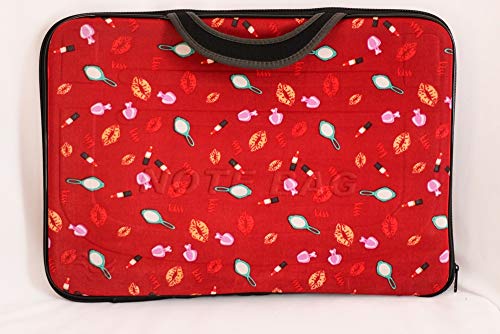 Capa Pasta Maleta de Notebook Vermelha Estampada 15.6 Polegadas