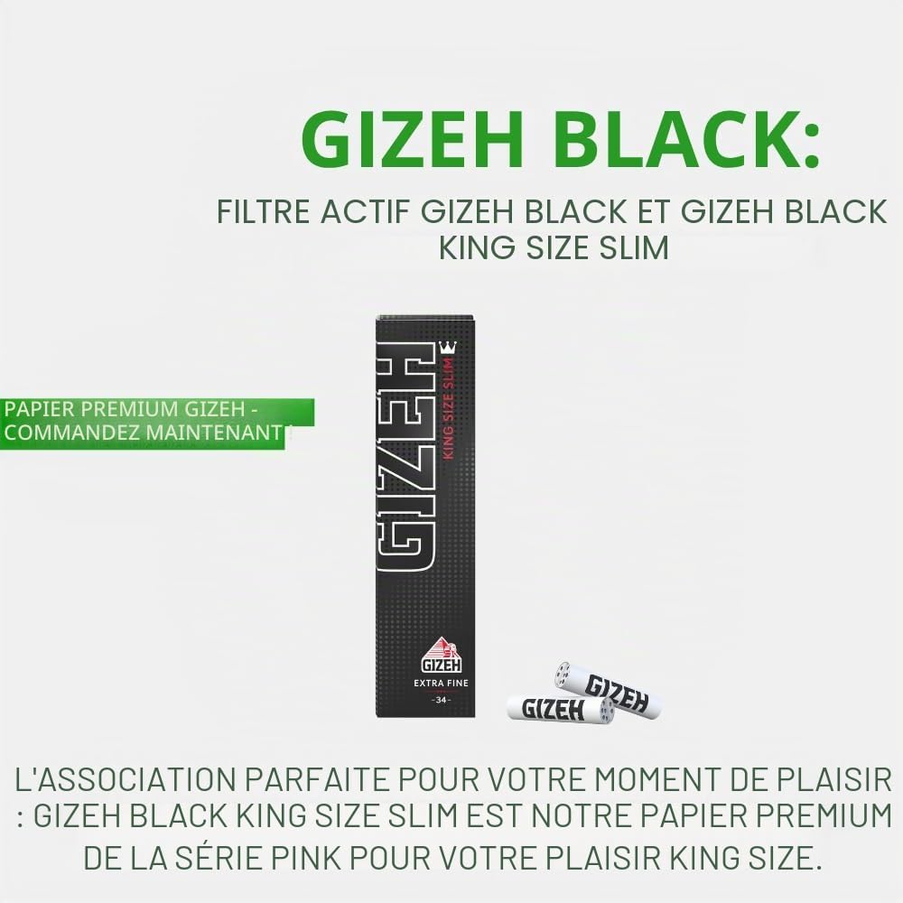 Gizeh 20581 Lot de 10 sachets de 50 filtres à charbon actif en papier Blanc 6 mm