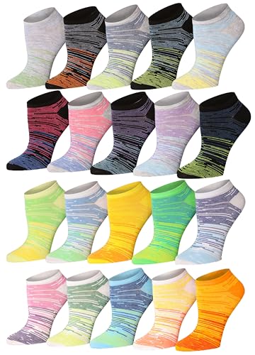 Image of Tipi Toe Women's 20 Pack Colorful Low Cut Socks - Lightweight, Breathable Design for All-Day Comfort Sizes 9-11 /10-13