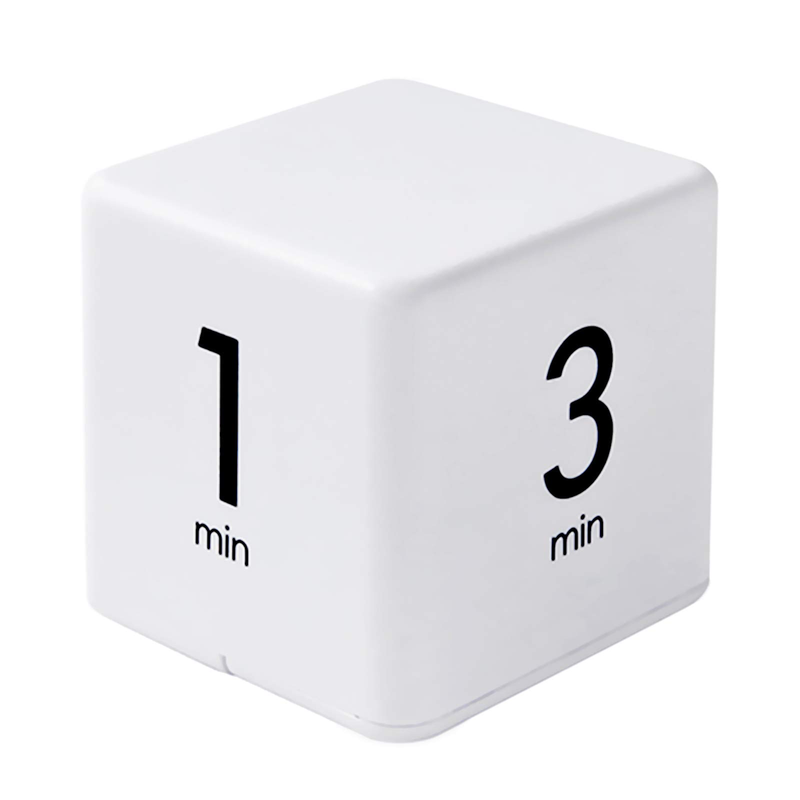 Feilifan Cube Timer, Productivity Cube Rotating Timer for Kitchen Studying Workout Classroom Kids ADHD 1-3-5-10 Minute Preset, White