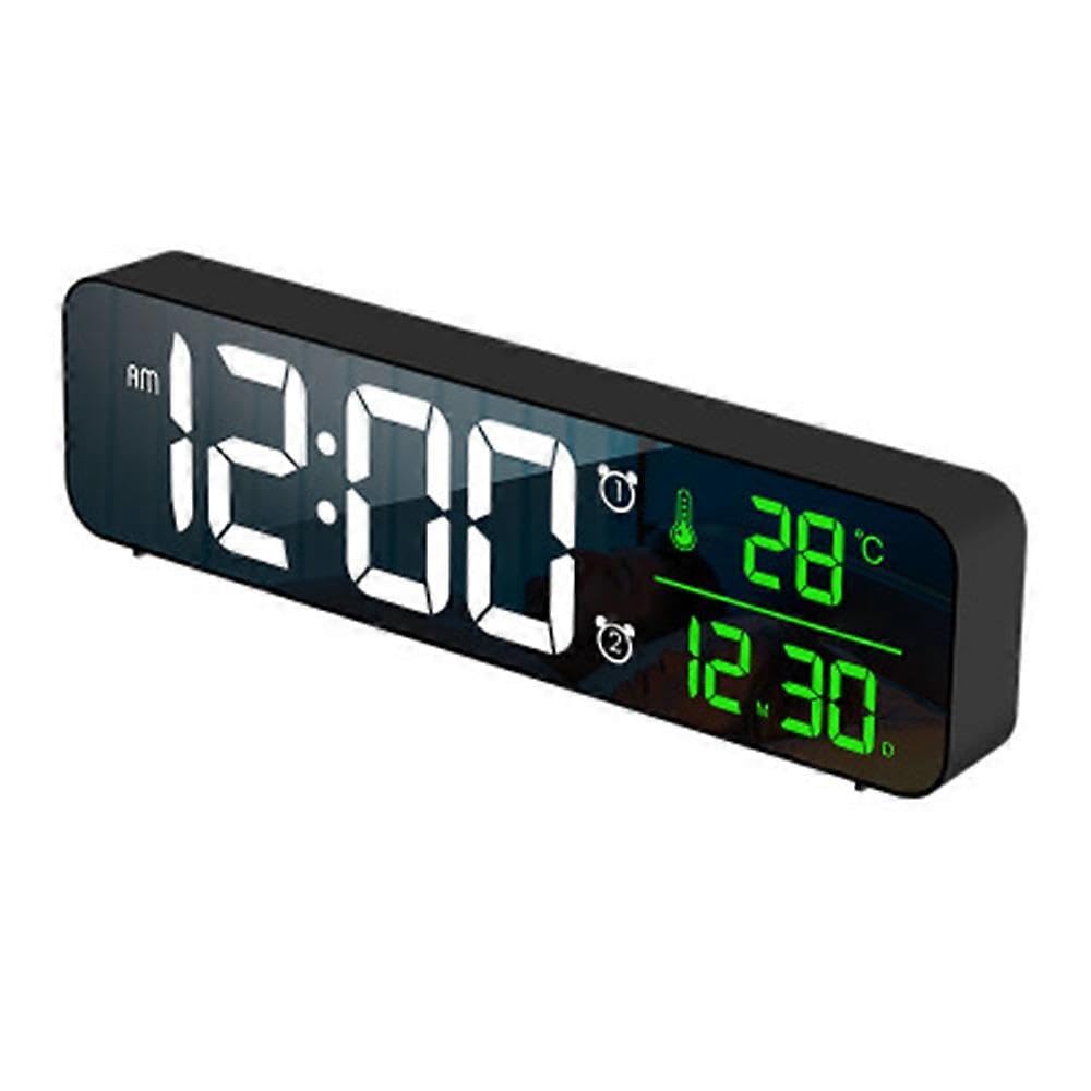 JOYHAPPST Digital Alarm Clock, LED Alarm Clock Digital Mirror Wall Clock